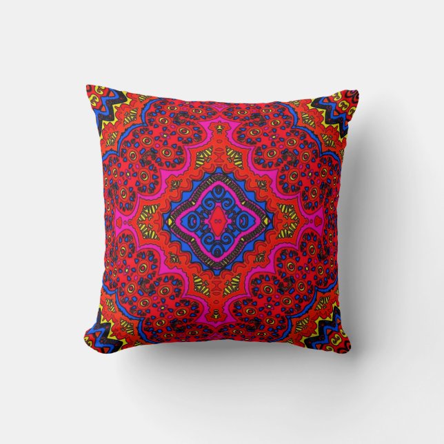 Zebra-Zen-Mandala-Kunst-Wurfs-Kissen Kissen (Vorderseite)
