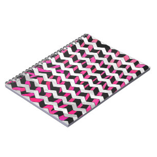 Zebra Zickzack Black and Hot Pink Notizblock