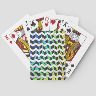 Zebra Zickzack Black and Rainbow Print Spielkarten