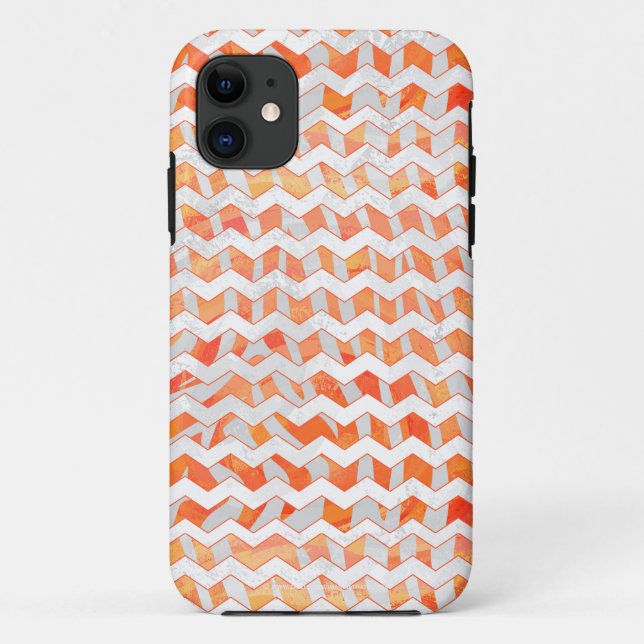 Zebra Zickzack Orange und Weiß Case-Mate iPhone Hülle (Rückseite)