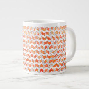Zebra Zickzack Orange und Weiß Jumbo-Tasse