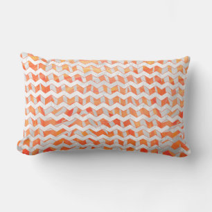Zebra Zickzack Orange und Weiß Lendenkissen