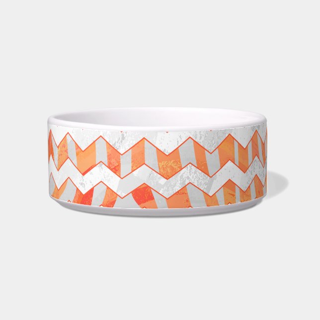 Zebra Zickzack Orange und Weiß Napf (Rechts)