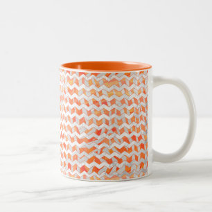 Zebra Zickzack Orange und Weiß Zweifarbige Tasse