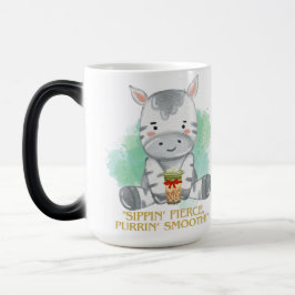 Zebra Zitat Cartoon trinken Bobba Tee Verwandlungstasse