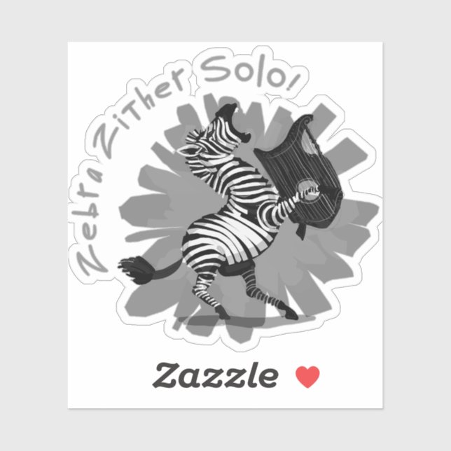 Zebra Zither Solo Aufkleber (Blatt)