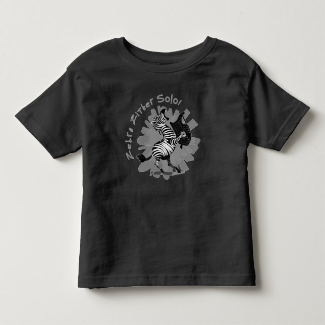 Zebra Zither Solo! Kleinkind T-shirt (Vorderseite)