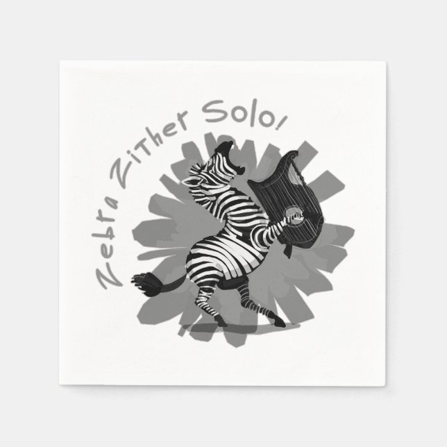 Zebra Zither Solo Serviette (Vorderseite)