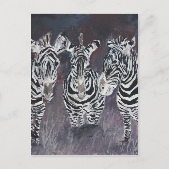 Zebra-Zoo-Kunstgeschenke für Tiere Postkarte (Vorderseite)
