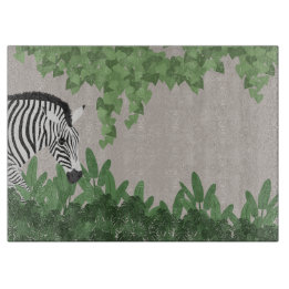 Zebra zwischen Blättern Schneidebrett