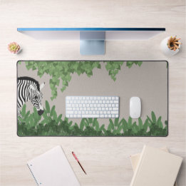 Zebra zwischen Blättern Schreibtischunterlage