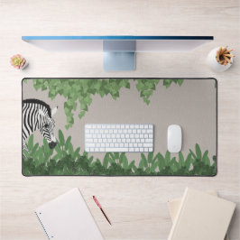 Zebra zwischen Blättern Schreibtischunterlage