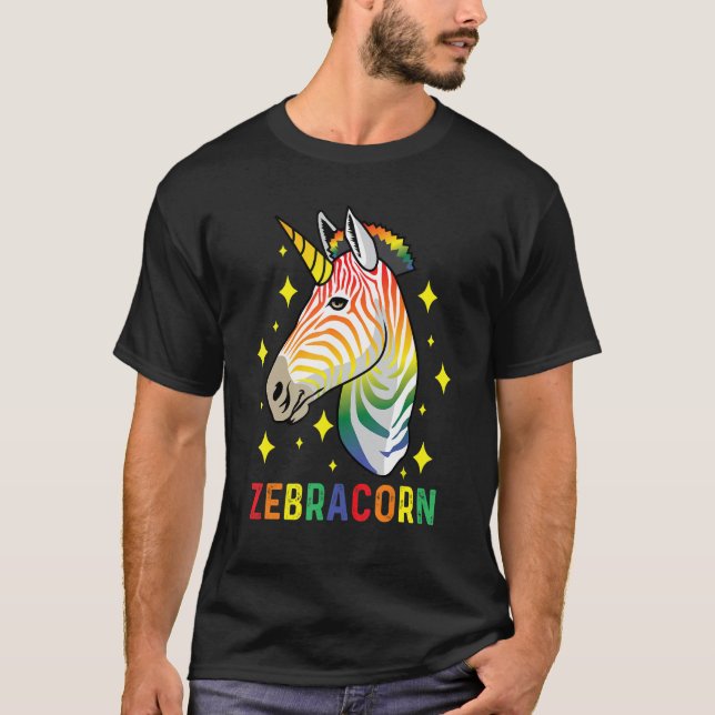 Zebracorn-Bisexuell oder Transgender T-Shirt (Vorderseite)