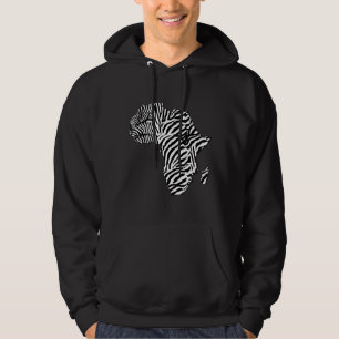 Zebradruck afrikanischer Safari-Afrika-Karte Hoodie
