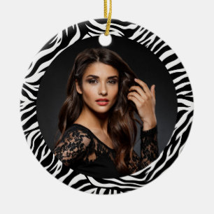 Zebradruck Individuelles Foto-Ornament Keramik Ornament