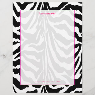 Zebradruck, Retrofarben Fuschia Akzent Briefbogen