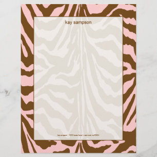Zebradruck, Schokolade + Rosa Briefkopf