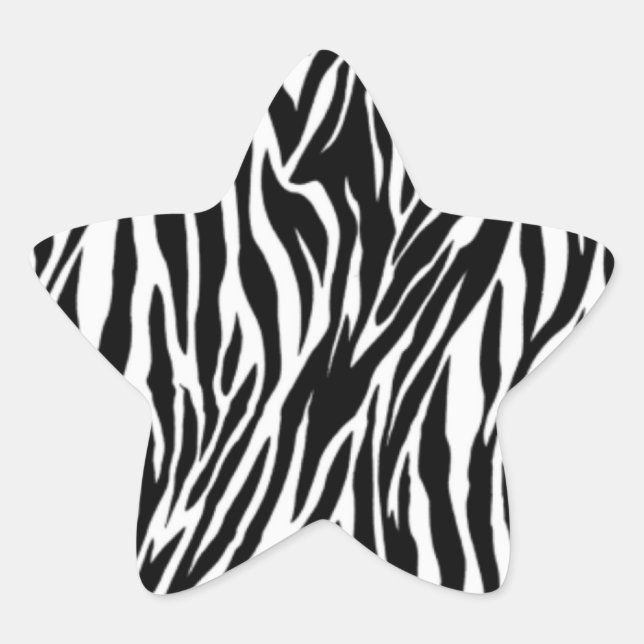 Zebradruck Stern-Aufkleber (Vorderseite)