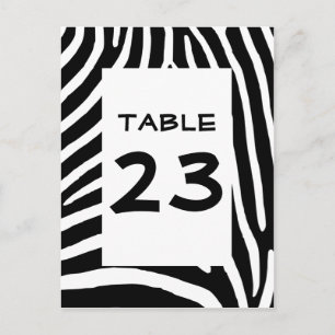 Zebradruck-Tischnummer Postkarte