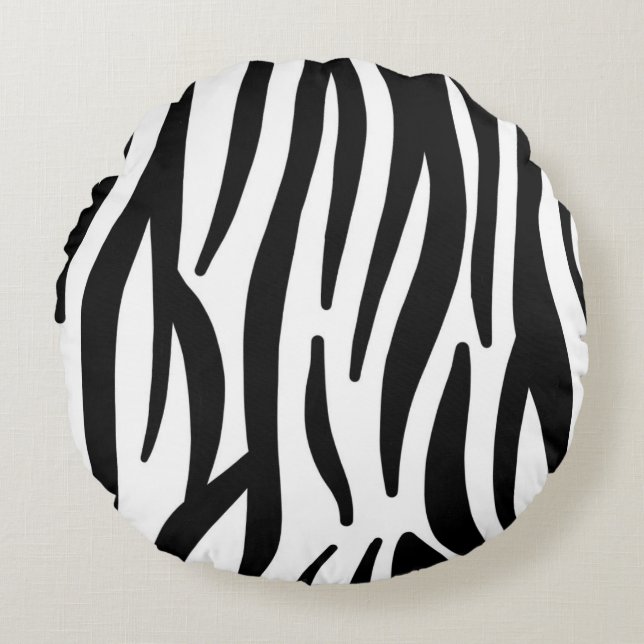 Zebradruckkissen Rundes Kissen (Vorderseite)