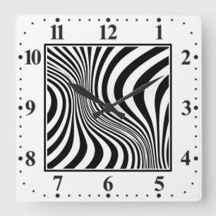 Zebrafell-Druck-Textur-Muster Quadratische Wanduhr