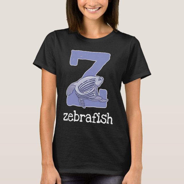 Zebrafish Alphabet Letter Fish  Kids T-Shirt (Vorderseite)