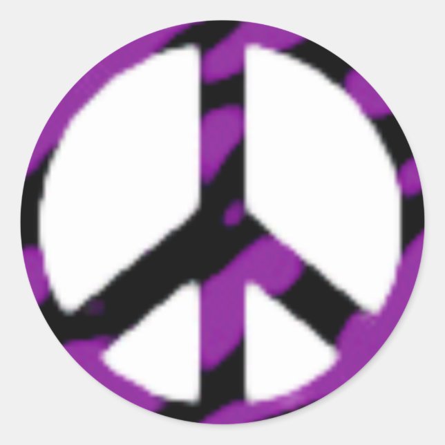 Zebrafriedzeichen Runder Aufkleber (Vorderseite)