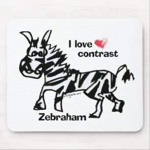 Zebraham-I-Liebe-Kontrast Mousepad