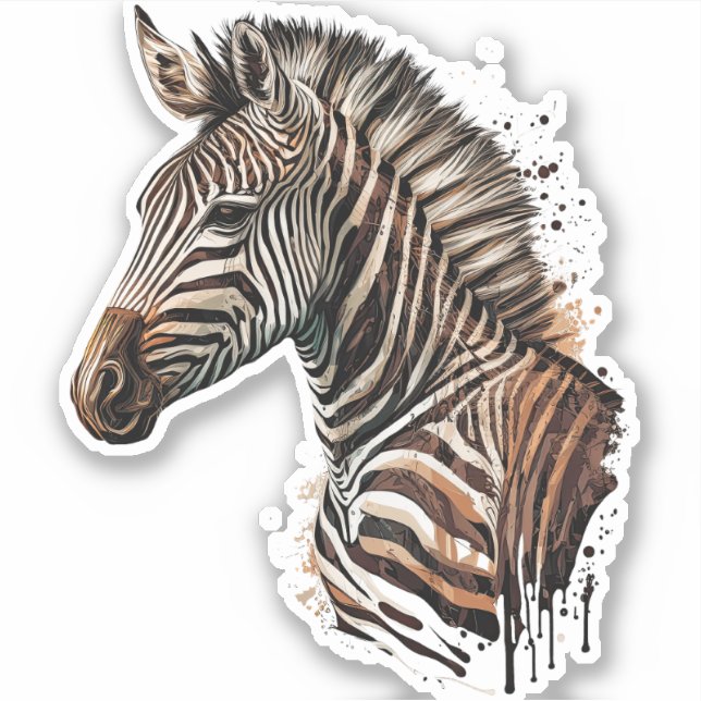 Zebrakopfdekoration Aufkleber (Vorderseite)