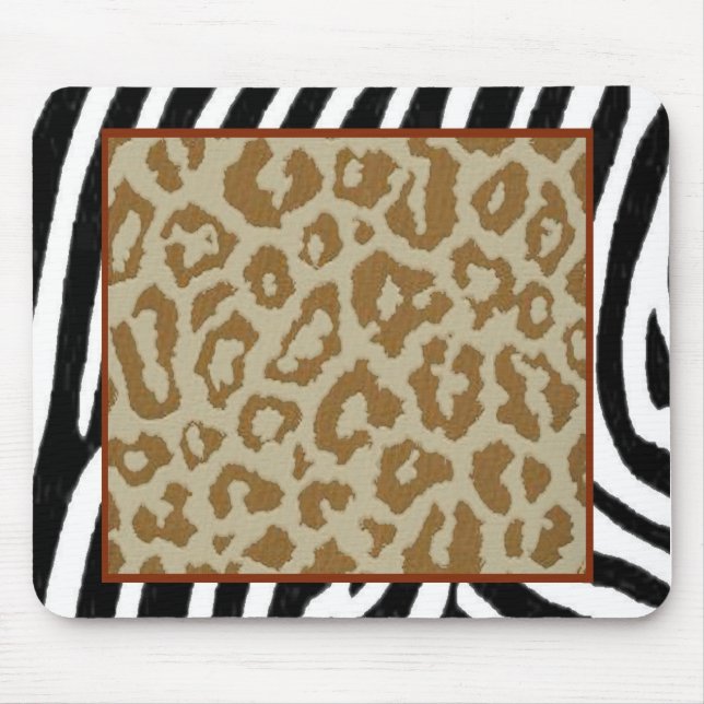 Zebraleopard-Druckrot Mousepad (Vorne)