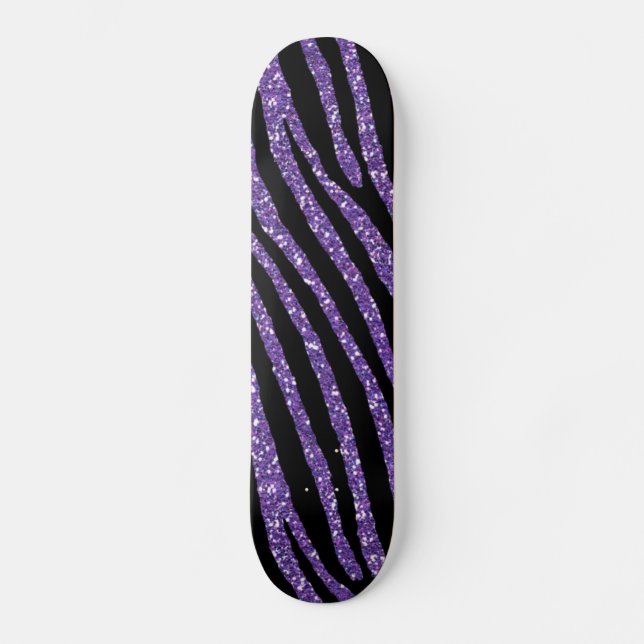 Zebralila Chic-eleganter Druck Skateboard (Vorderseite)