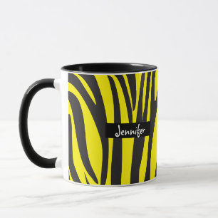 Zebramuster Gelb und Schwarz Tasse