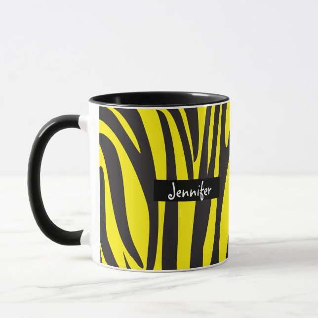 Zebramuster Gelb und Schwarz Tasse (Links)
