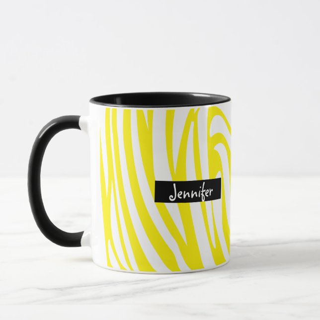 Zebramuster Gelb und Weiß Tasse (Links)