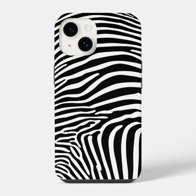 Zebramuster iPhone 14 Hülle (Rückseite)