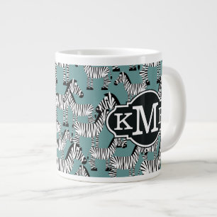 Zebramuster Monogramm Jumbo-Tasse