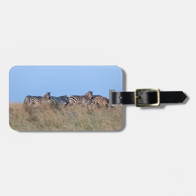 Zebras bei Dämmerung Gepäckanhänger (Vorderseite horizontal)