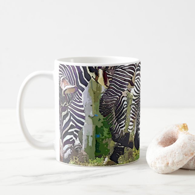 ZEBRAS GRAZING KAFFEETASSE (Mit Donut)