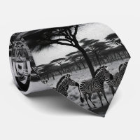 Zebras in Africa Oil Paint, Neck Tie