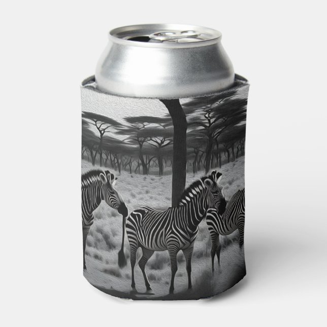 Zebras in Afrika Ölfarbe, kann kühler Dosenkühler (Kanne Vorderseite)