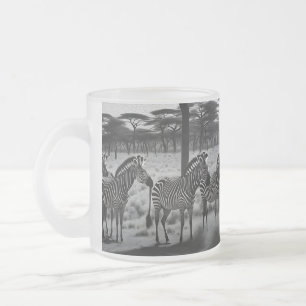 Zebras in Afrika Ölfarbe, Mattierte Tasse