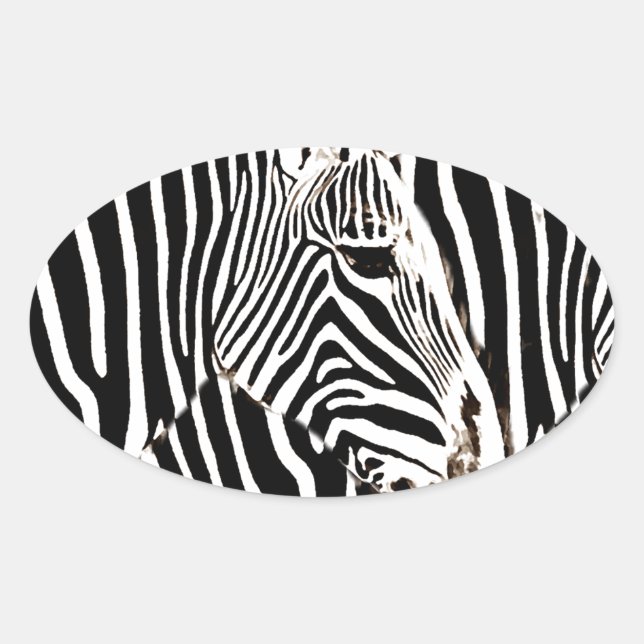 Zebras Liebe_ Ovaler Aufkleber (Vorderseite)