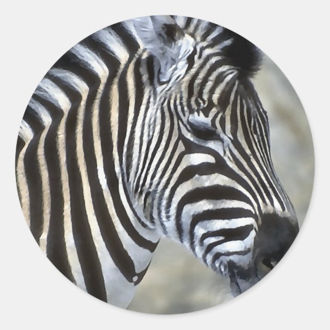 Zebras Lovers Art Runder Aufkleber (Vorderseite)