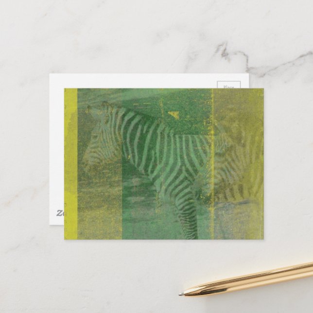 Zebras Postkarte (Vorderseite/Rückseite Beispiel)