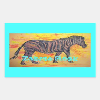 Zebras Rock Rechteckiger Aufkleber