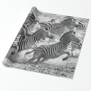 Zebras running geschenkpapier