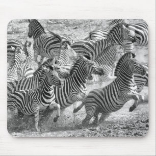 Zebras running mousepad