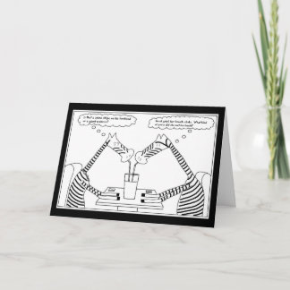 Zebras Sharing a Milkshake Birthday Card Karte