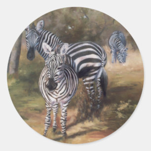 Zebras-Sticker Runder Aufkleber