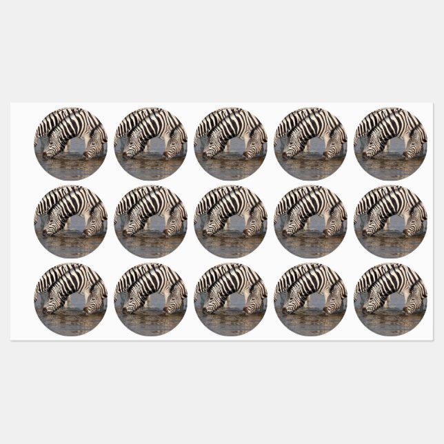 Zebras trinken etiketten (Blatt)